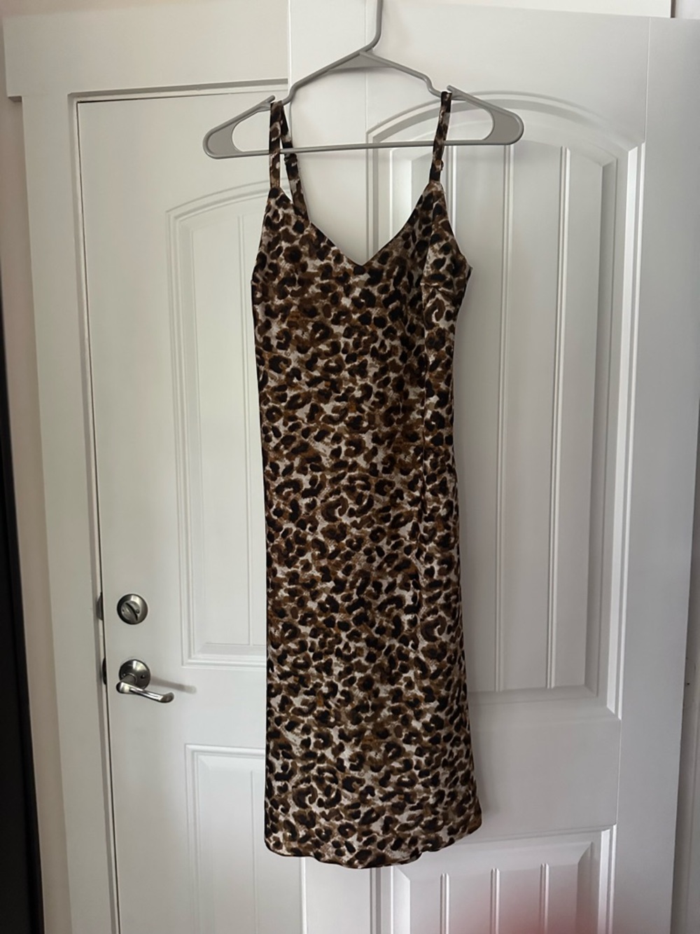 Rebecca Minkoff Brown Leopard-Print Slip Midi Dress